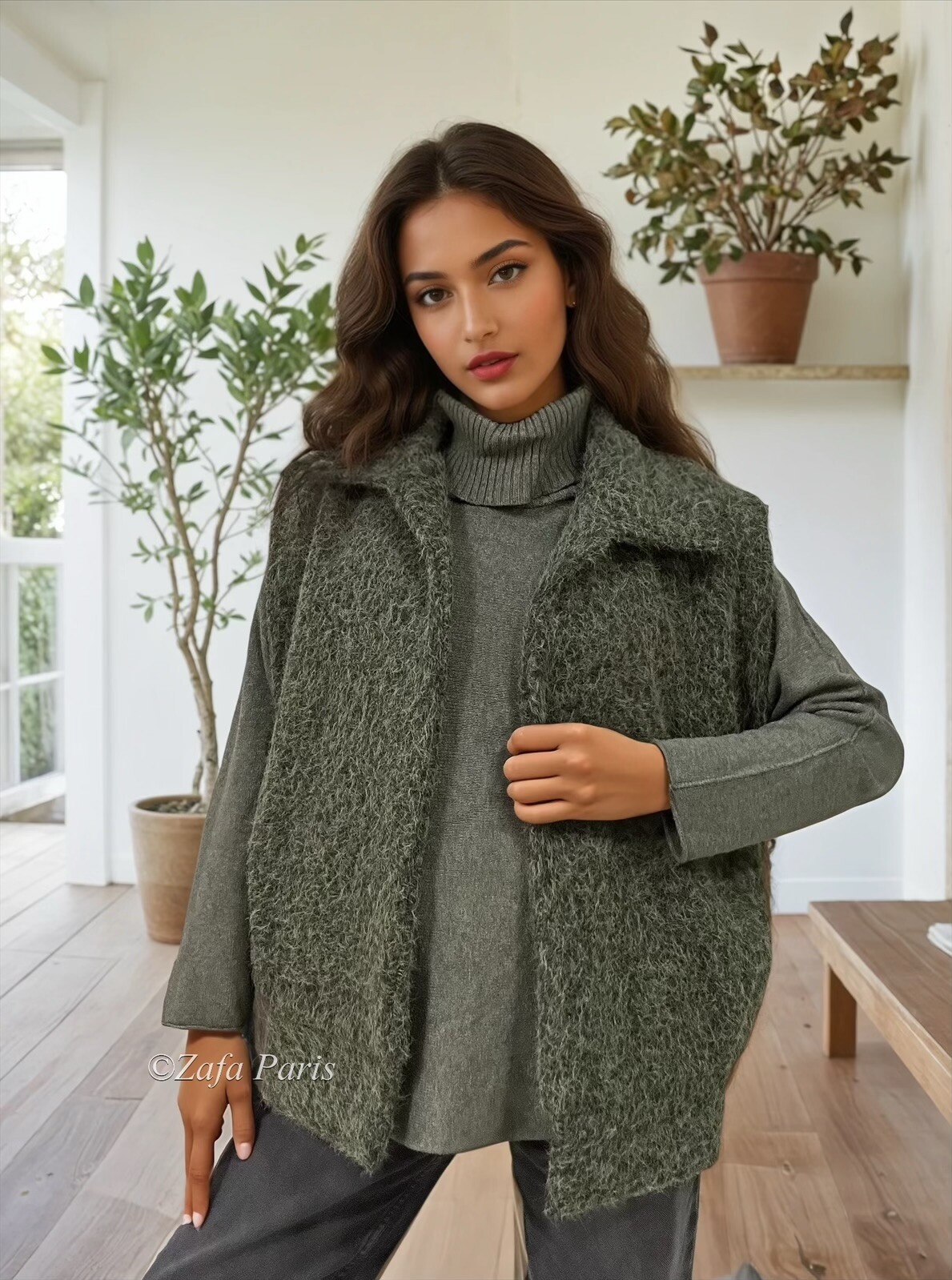 Großhändler Zafa - Jacke mit glattem, meliertem Woll-Effekt
