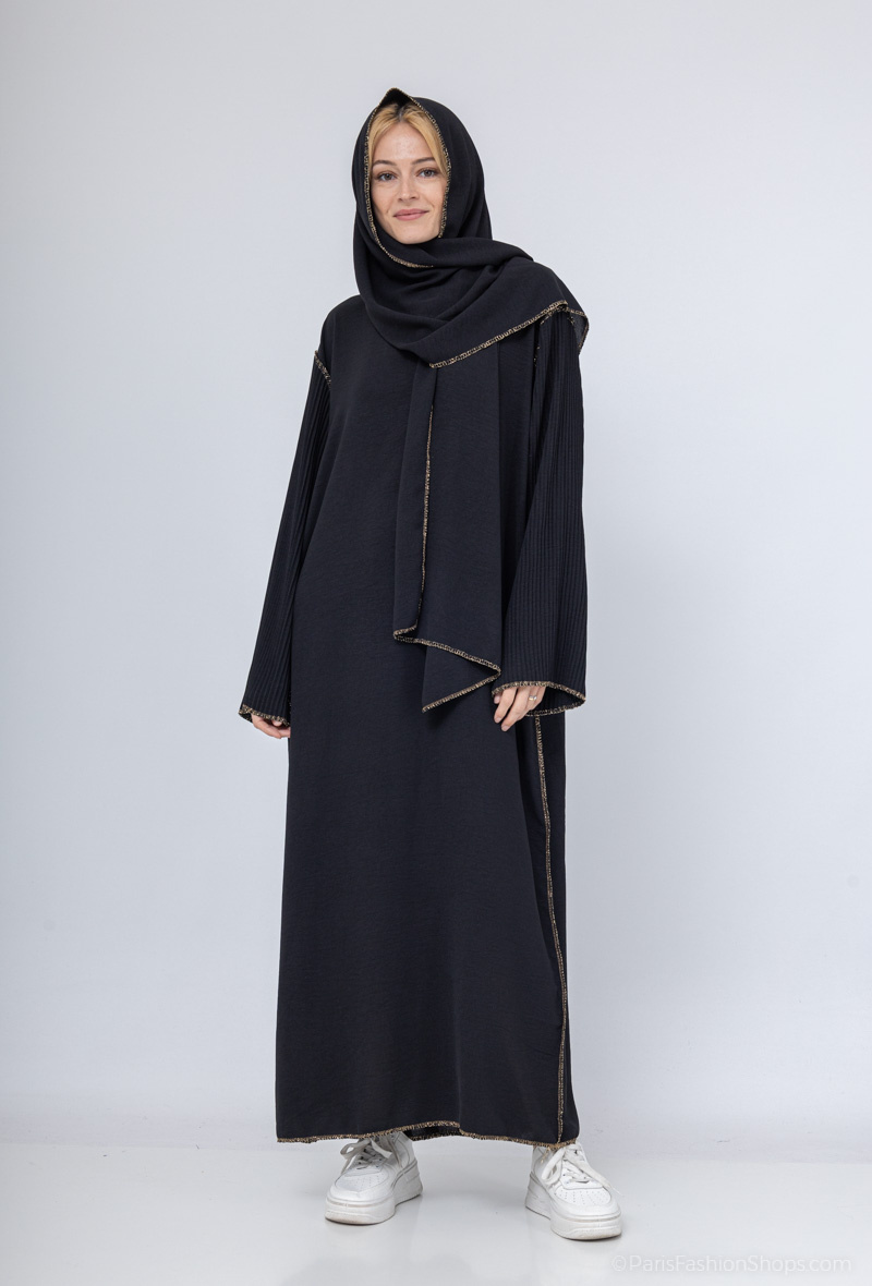 Wholesaler ZC MODE - Abaya veil integrated pleated sleeve