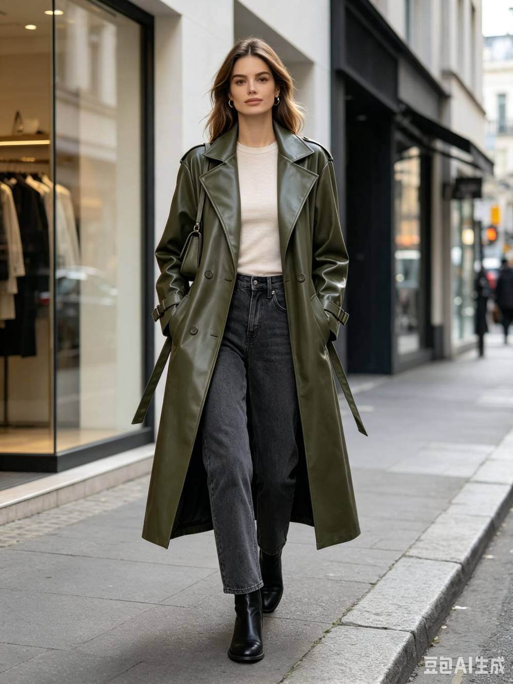 Wholesaler ZC MODE - Leather coat with pocket and belt