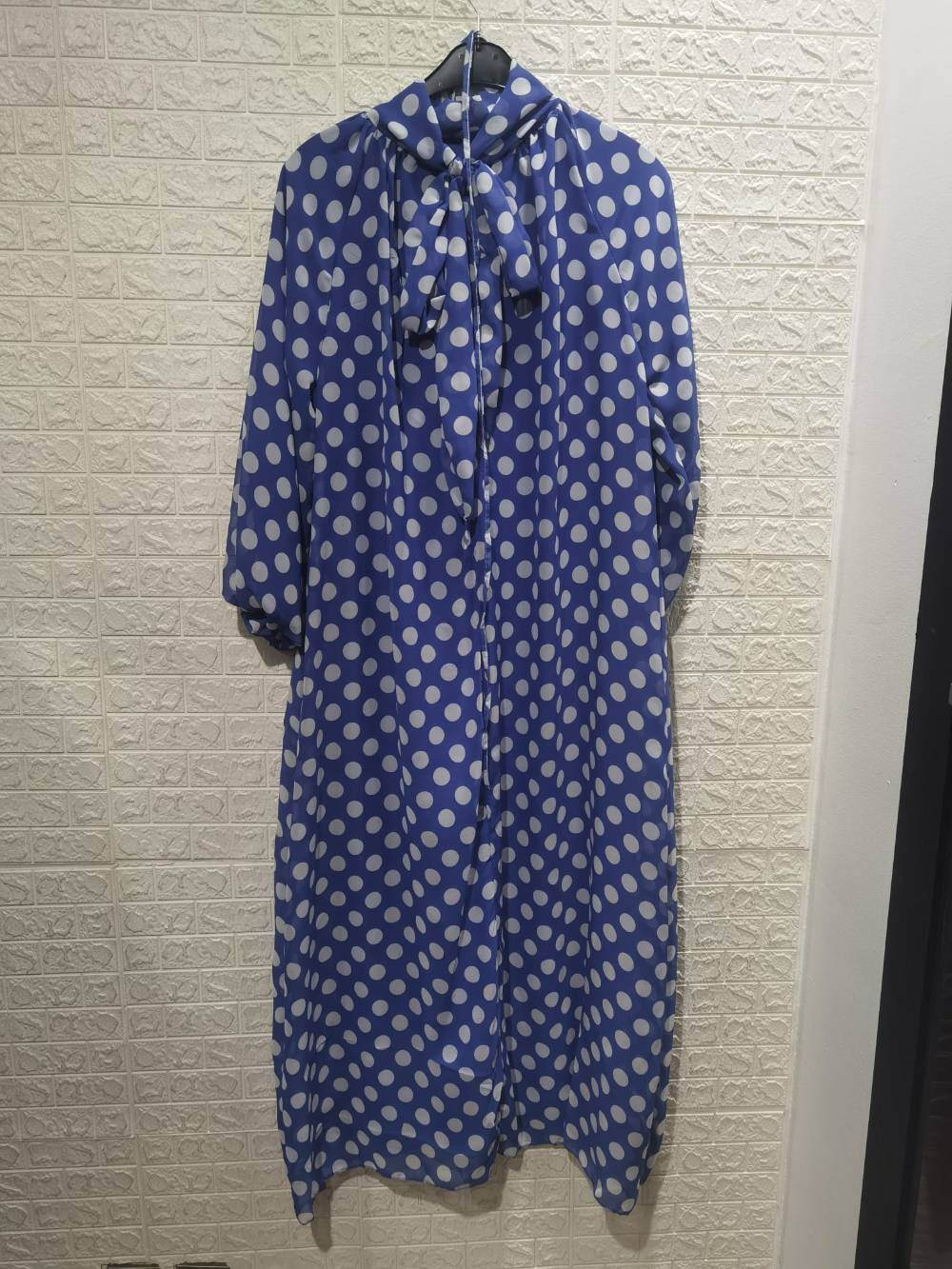 Wholesaler ZC MODE - Polka dot dress with lined collar and ribbon