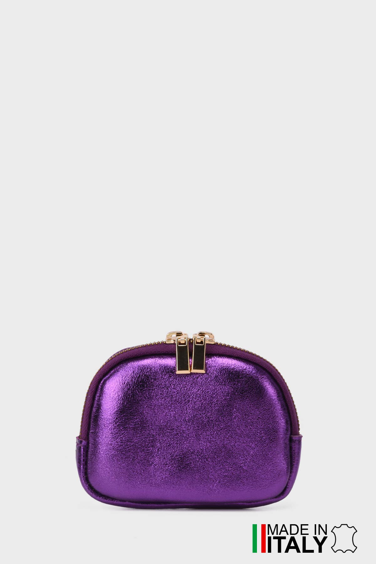 Wholesaler Zevento - Purse Pouch in round brioche metallic leather ZE-8001B/M35