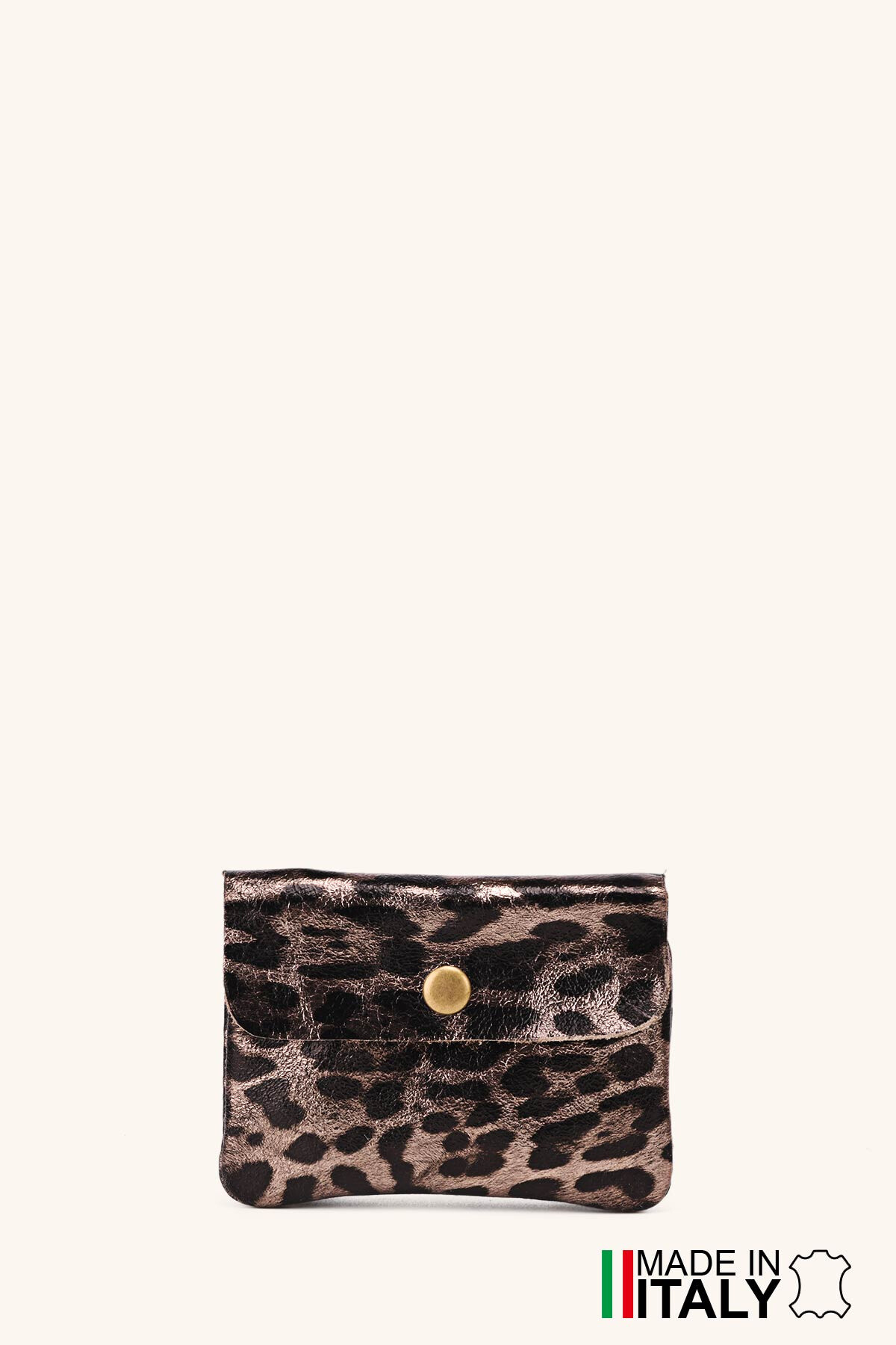 Wholesaler Zevento - Leopard print clutch purse on metallic leather ZE-8001-LP005