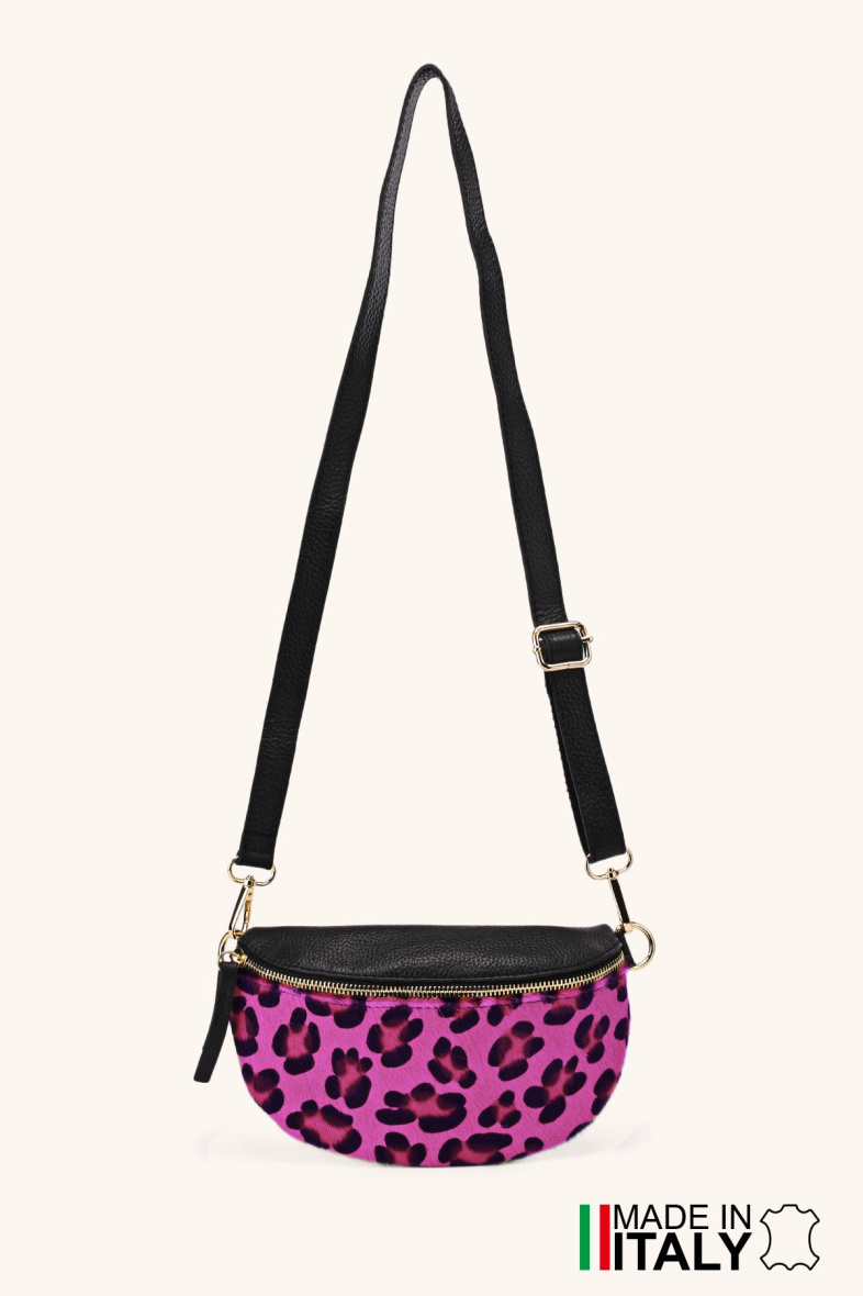 Wholesaler Zevento - Leopard pattern fanny pack printed on furry skin ZE-9022-LP001