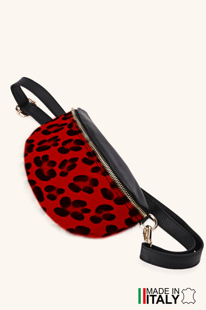 Wholesaler Zevento - Leopard pattern fanny pack printed on furry skin ZE-9022-LP001