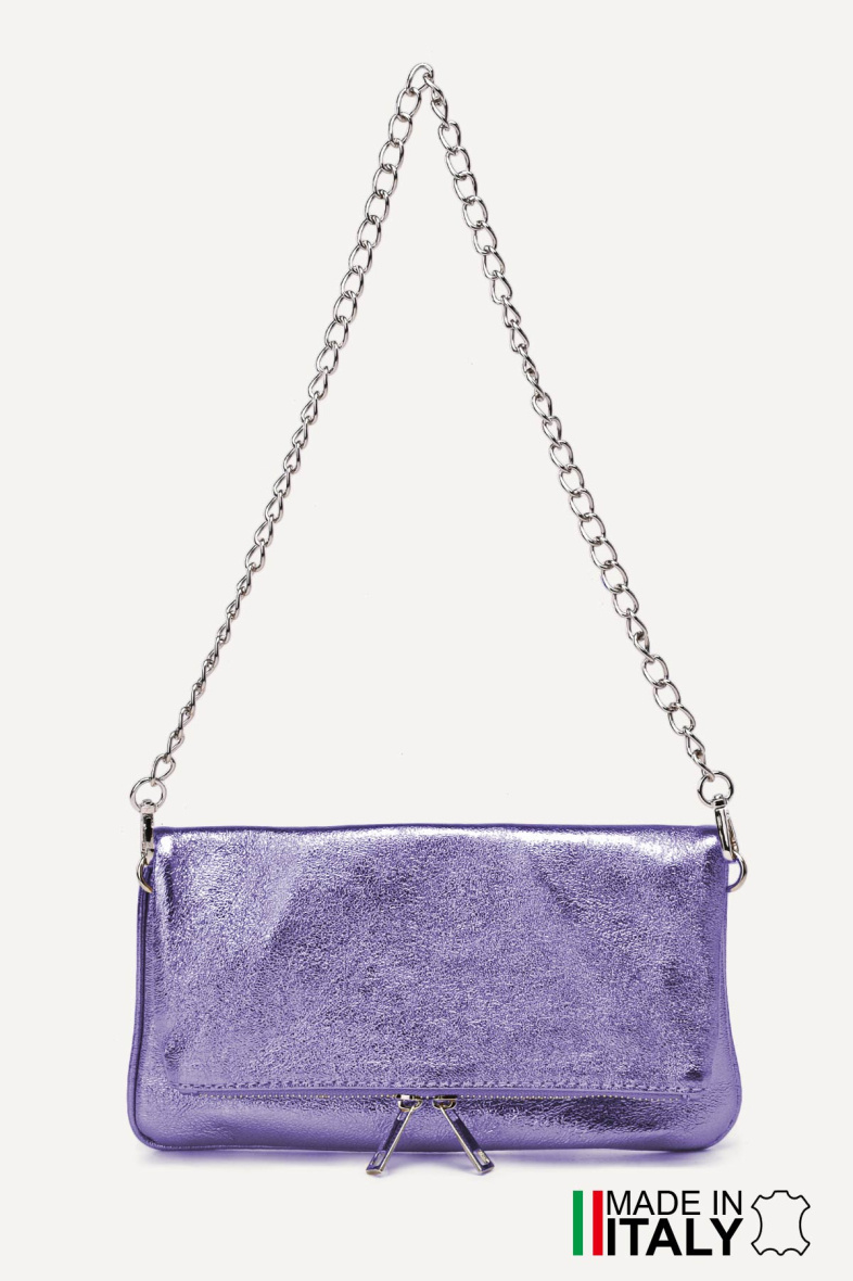 Wholesaler Zevento - Folding clutch shoulder bag in metallic leather ZE-9017-MT