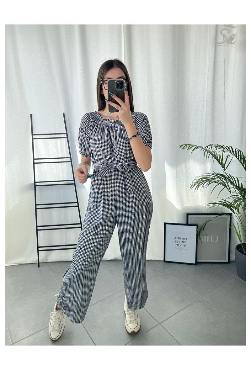 Wholesaler Zoe Mode (Elena Z) - Houndstooth jumpsuit