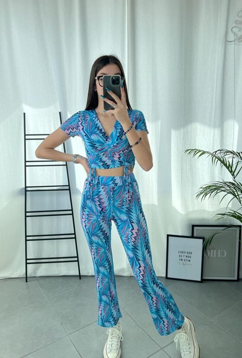 Wholesaler Zoe Mode (Elena Z) - Top et pantalon imprimés