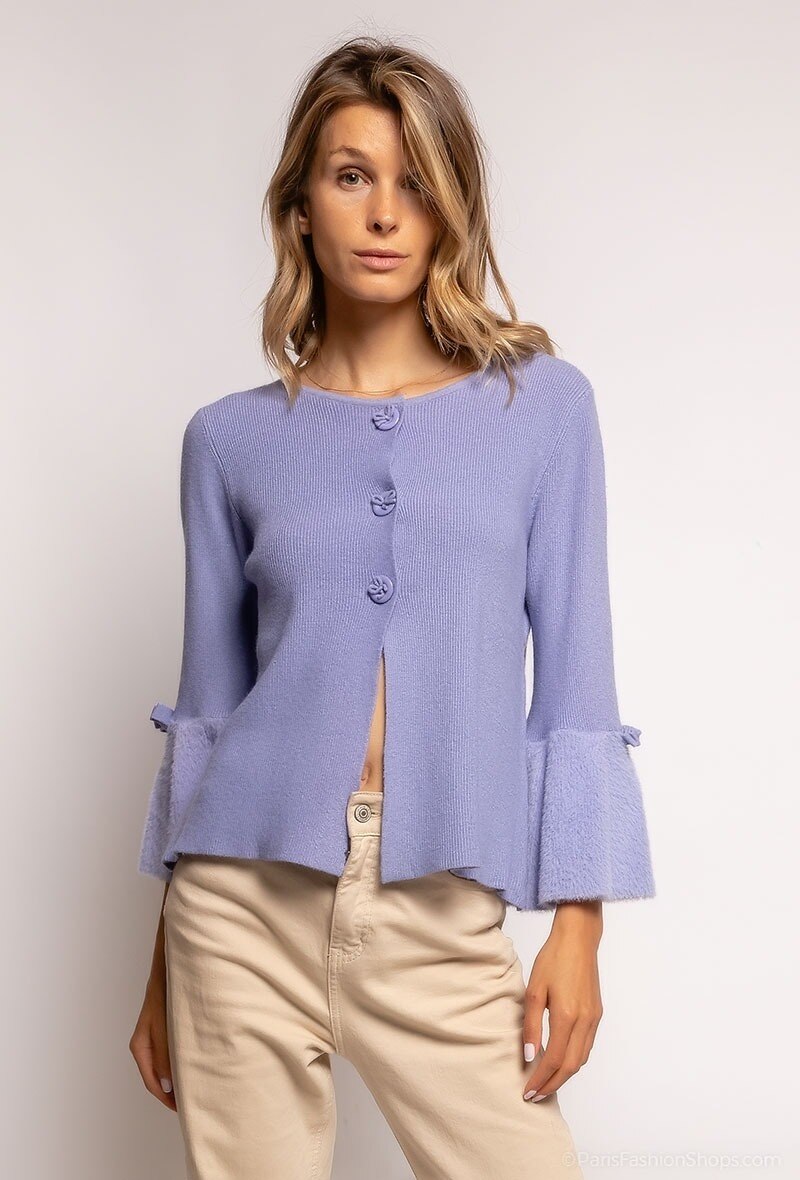 Wholesaler Zoe Mode (Elena Z) - Cardigan with fluffy flared sleeves