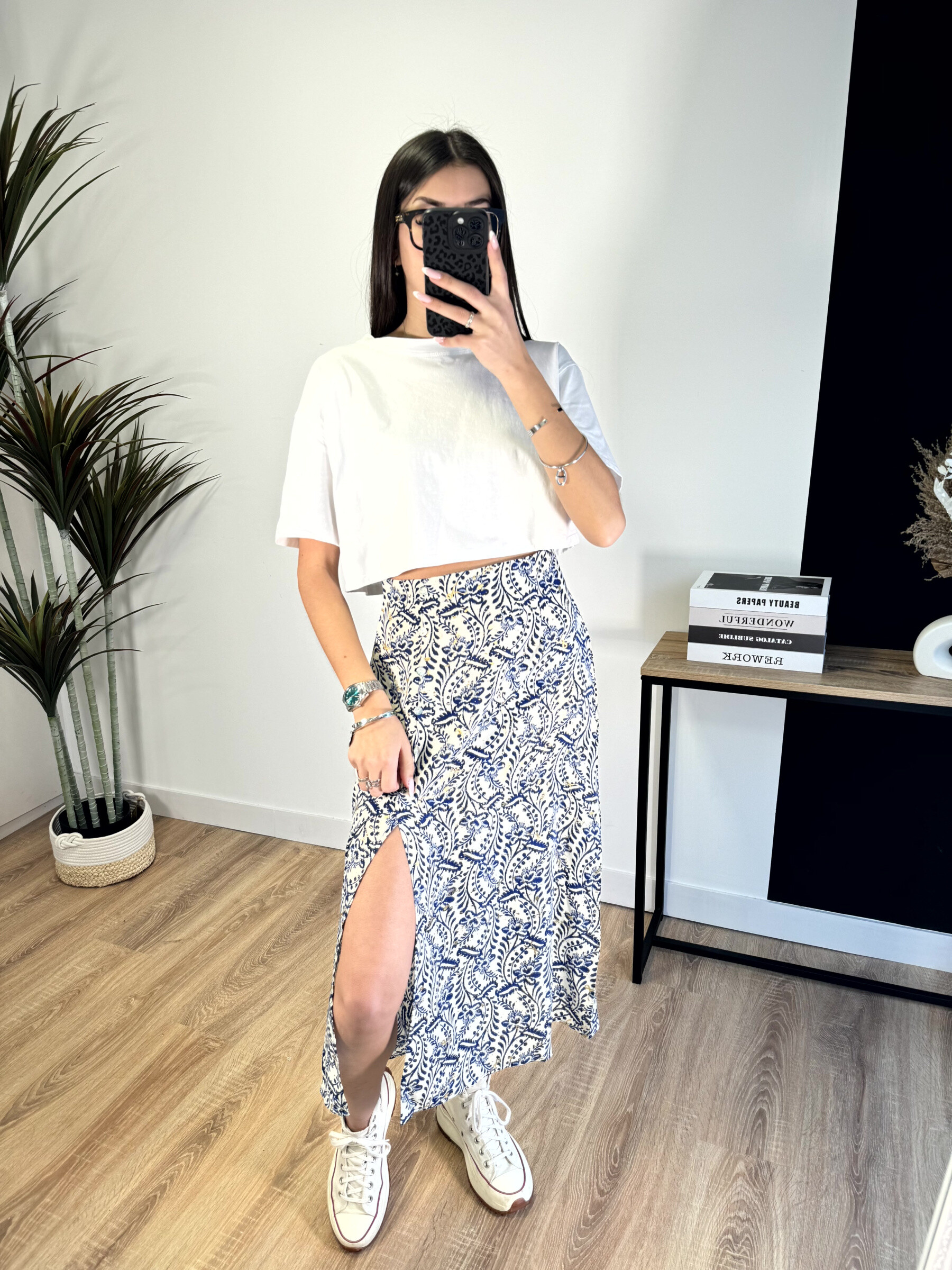 Wholesaler Zoe Mode (Elena Z) - Gold print skirt