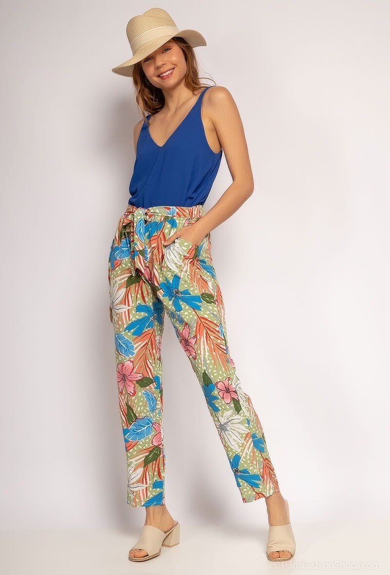 Wholesaler Zoe Mode (Elena Z) - Tropical print pants