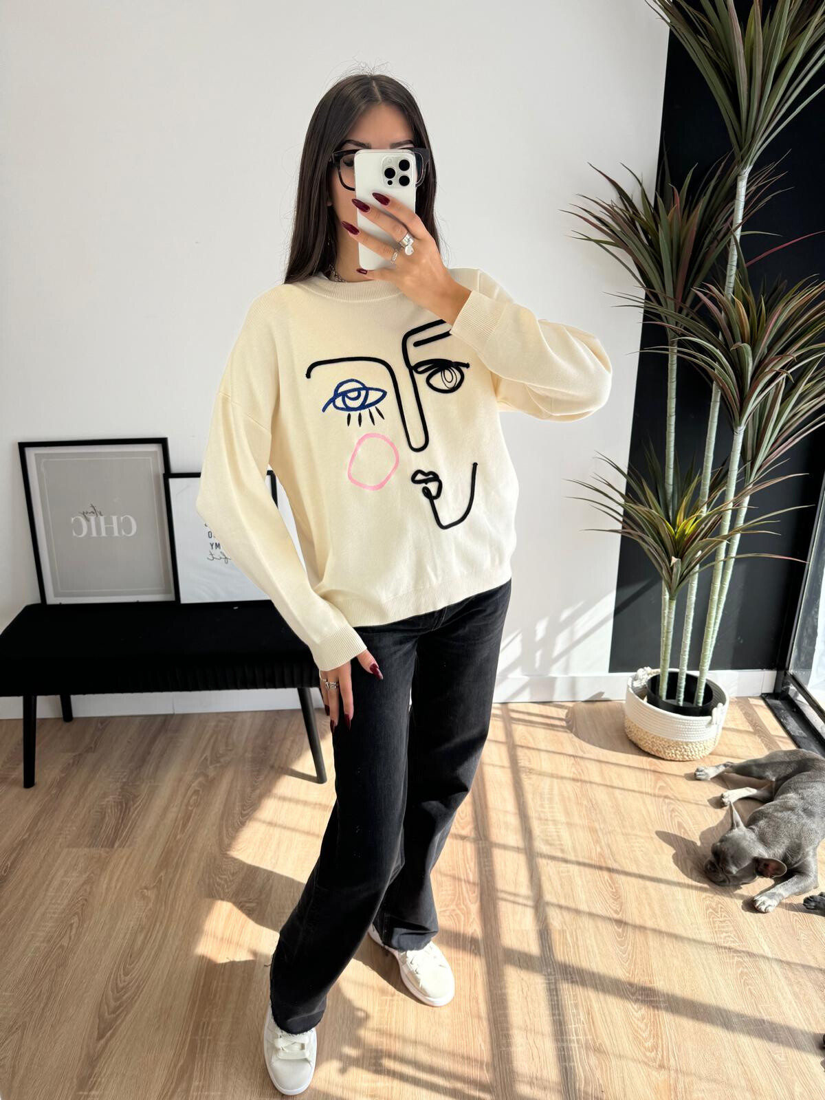 Wholesaler Zoe Mode (Elena Z) - FACE SWEATER