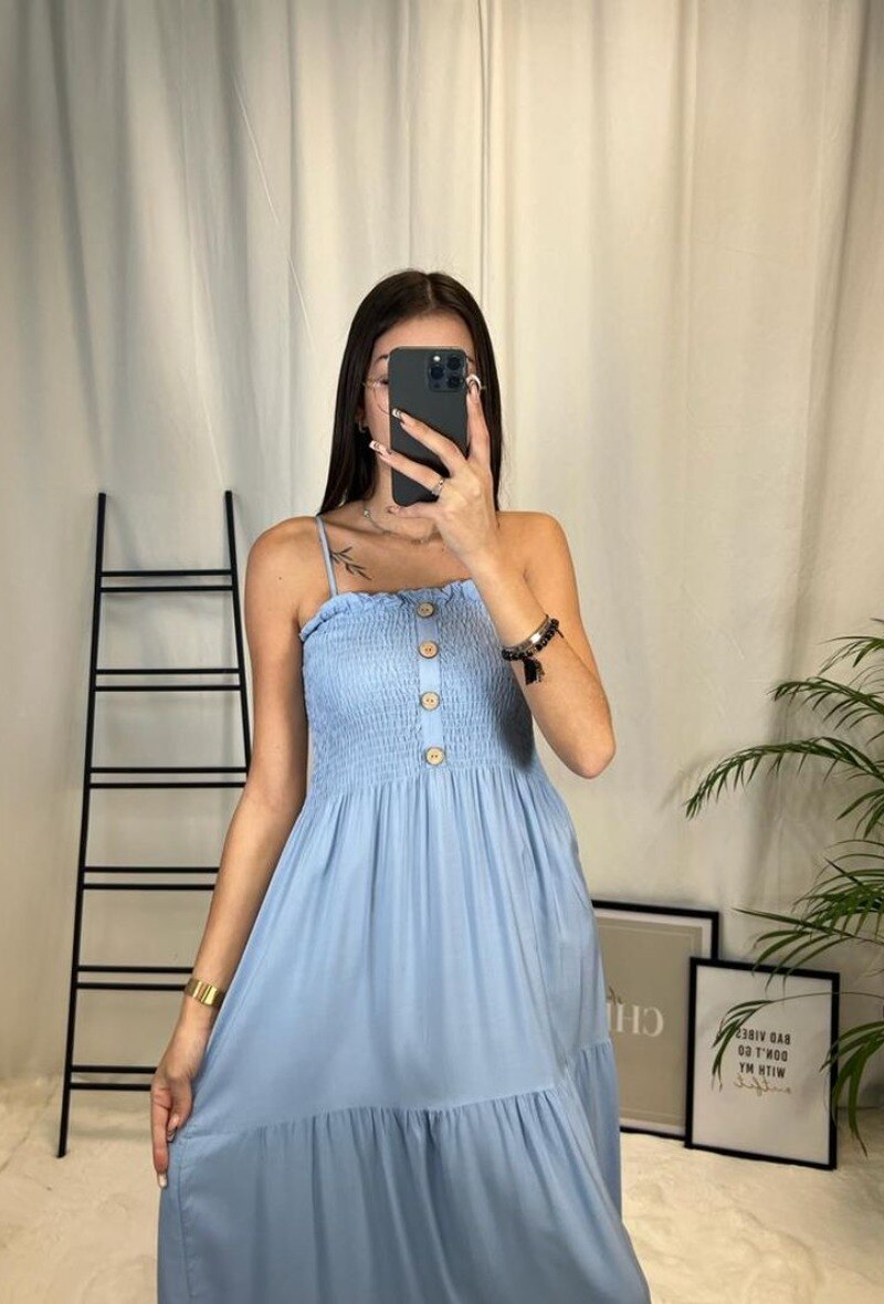 Wholesaler Zoe Mode (Elena Z) - Dress with decorative buttons
