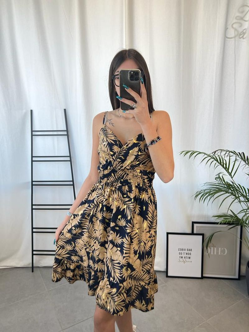 Wholesaler Zoe Mode (Elena Z) - Gold print dress