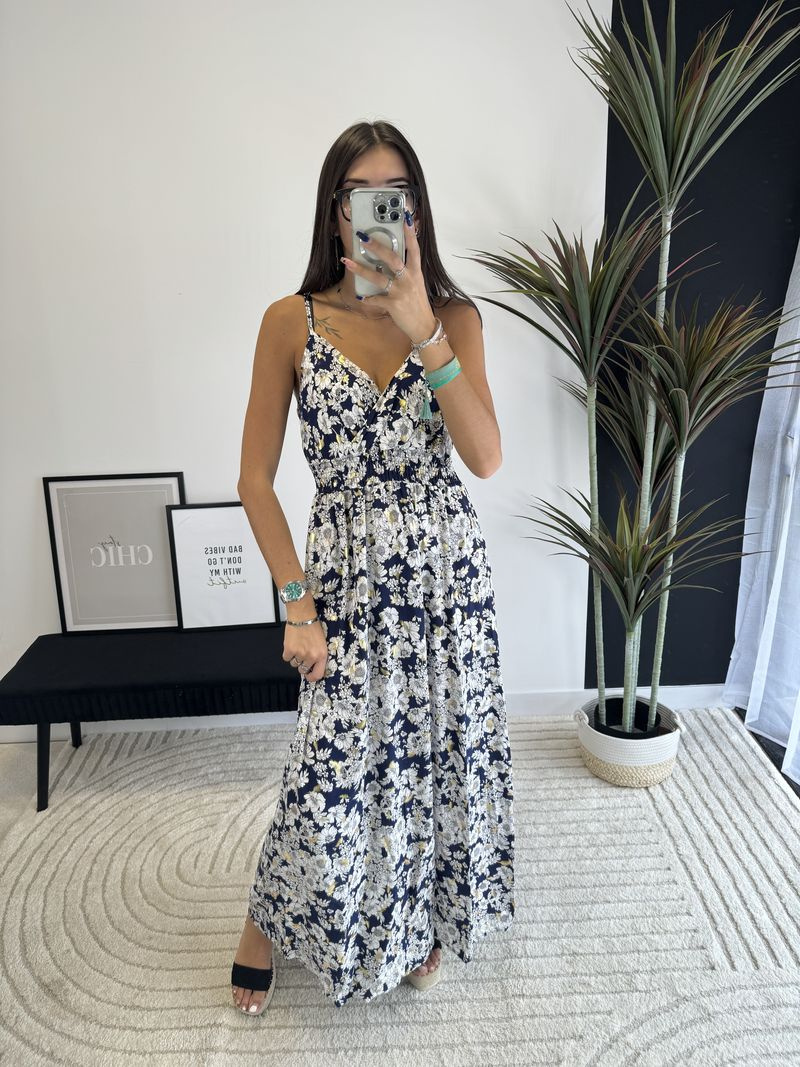 Wholesaler Zoe Mode (Elena Z) - Tropical Long Dress With Gold