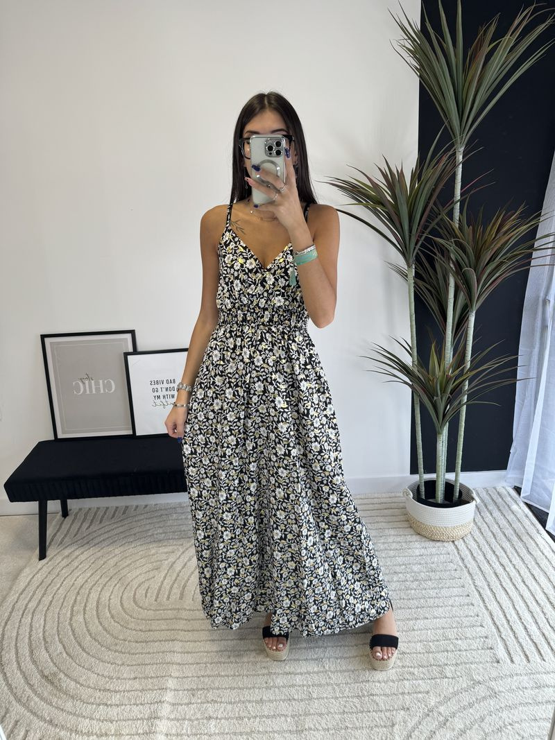 Wholesaler Zoe Mode (Elena Z) - Tropical Long Dress With Gold