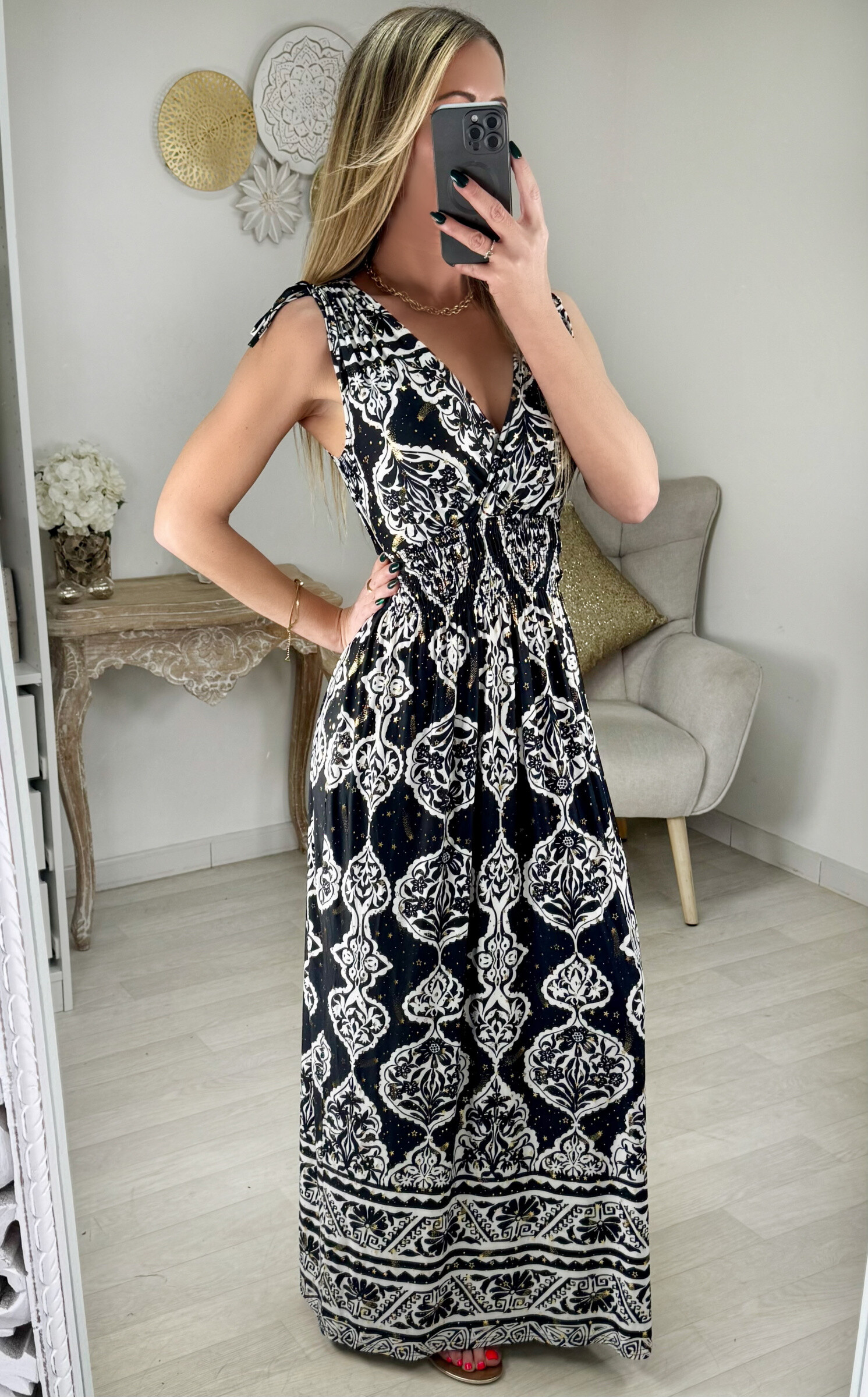 Wholesaler Zoe Mode (Elena Z) - Golden magic waist dress