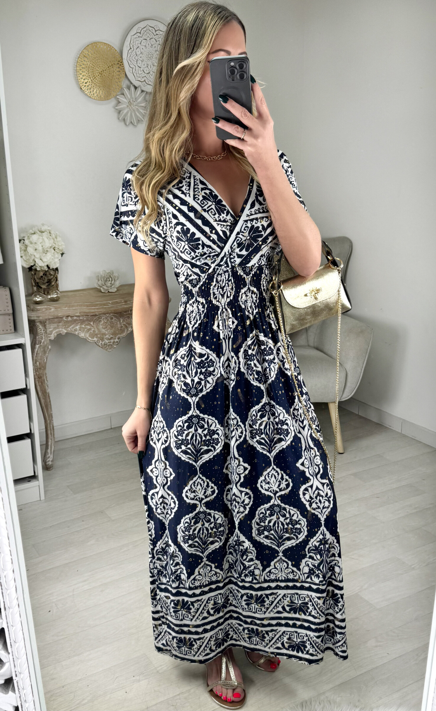 Wholesaler Zoe Mode (Elena Z) - Magic long dress with star gilding