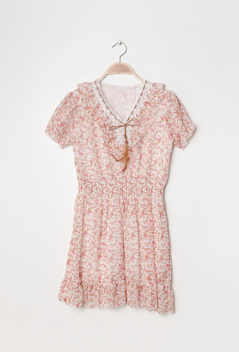 Kleid mit Muster - Rosa - 1 - Großformat