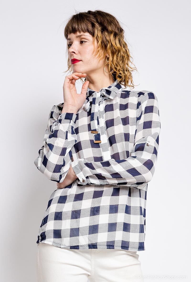 Grossiste Zoe Mode (Elena Z) - Chemise à motifs bicolores