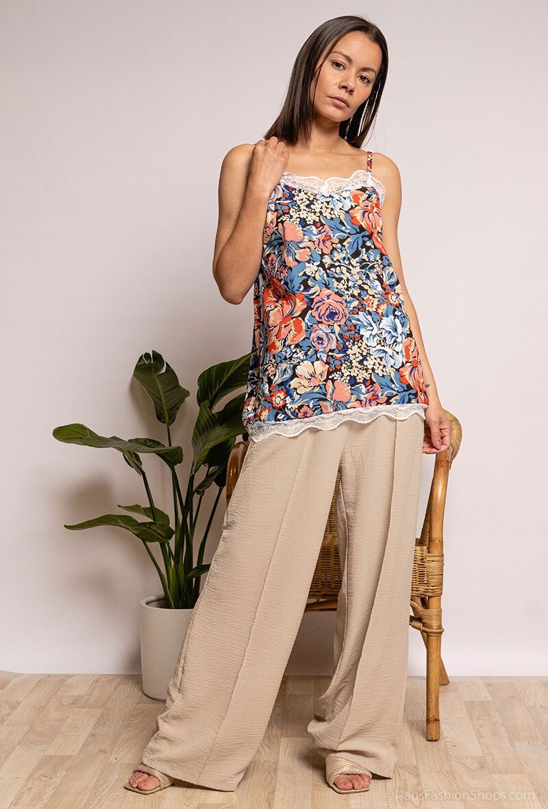 Wholesaler Zoe Mode (Elena Z) - Flower printed tank top
