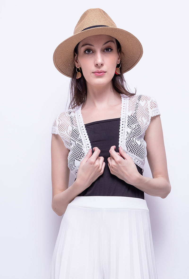 Wholesaler Zoe Mode (Elena Z) - Lace cropped cardigan