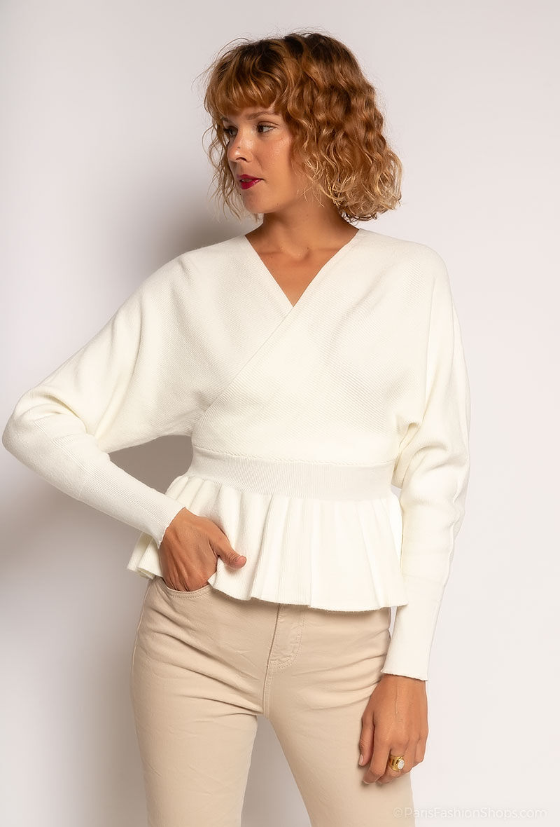 Wholesaler Zoe Mode (Elena Z) - Wrap jumper with fitted waist