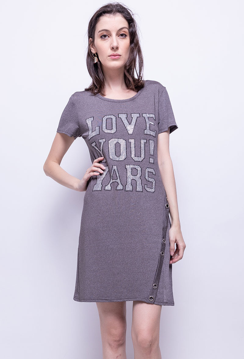 Grossiste Zoe Mode (Elena Z) - Robe t-shirt avec strass