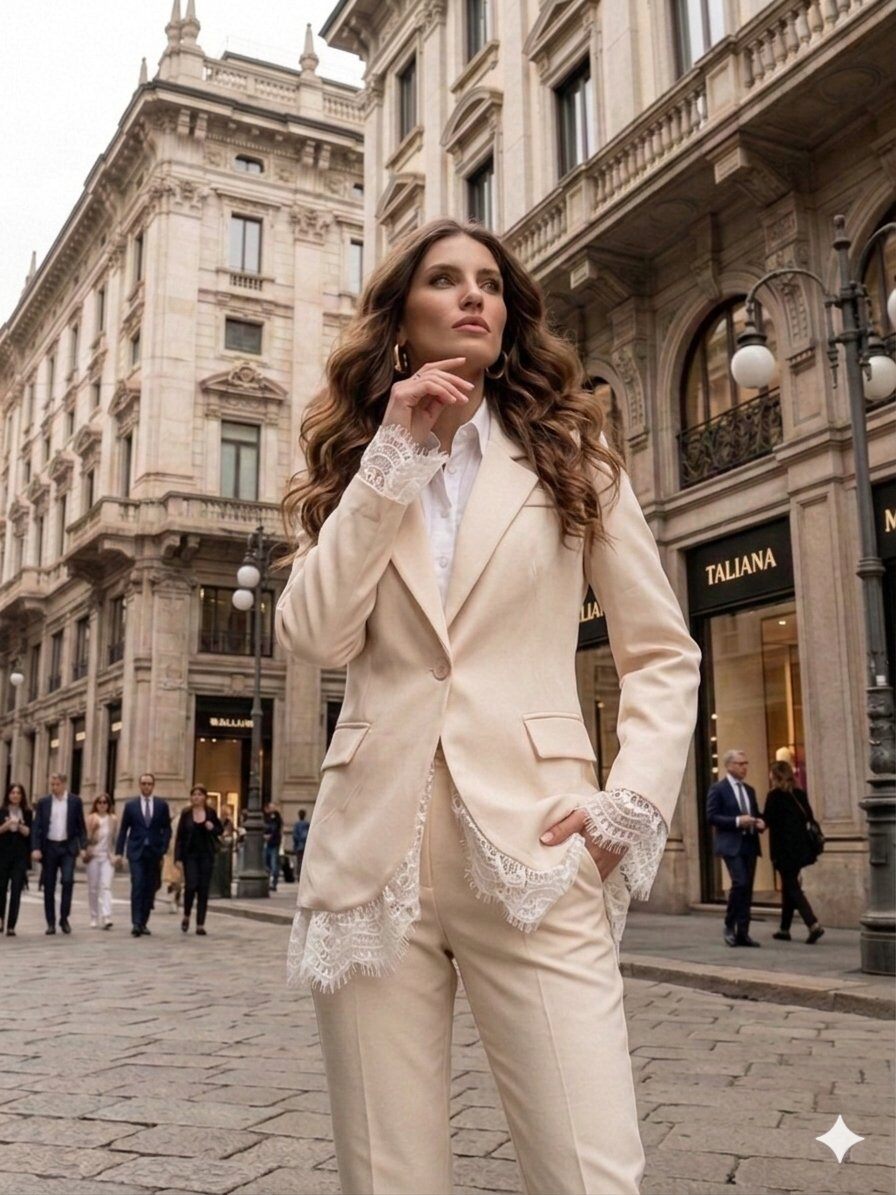 Grossista zuimi fashion - BLAZER A MANICA LUNGO DA DONNA CON PIZZO