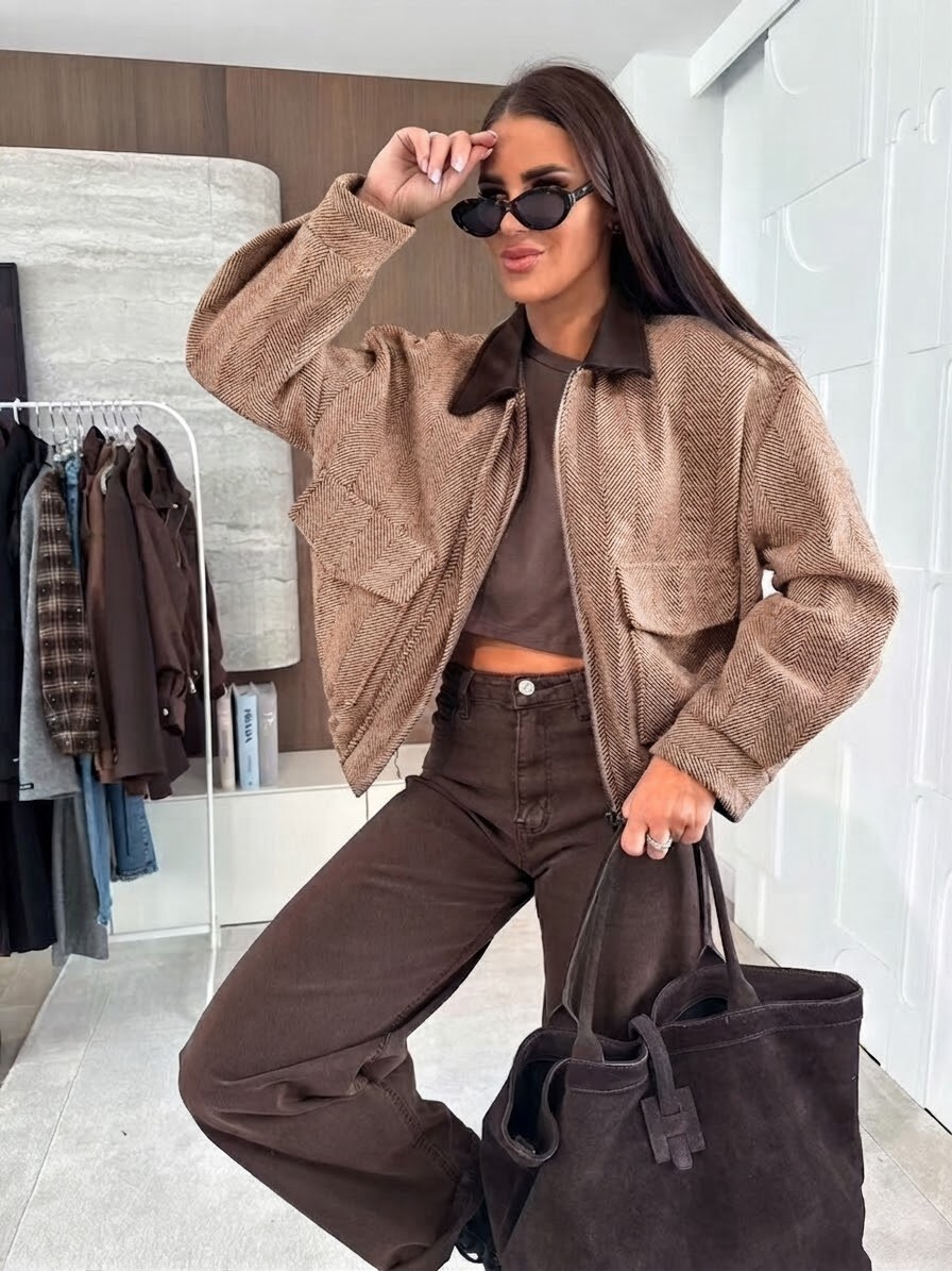 Wholesaler zuimi fashion - SHORT COAT WITH NOTCHED LAPEL