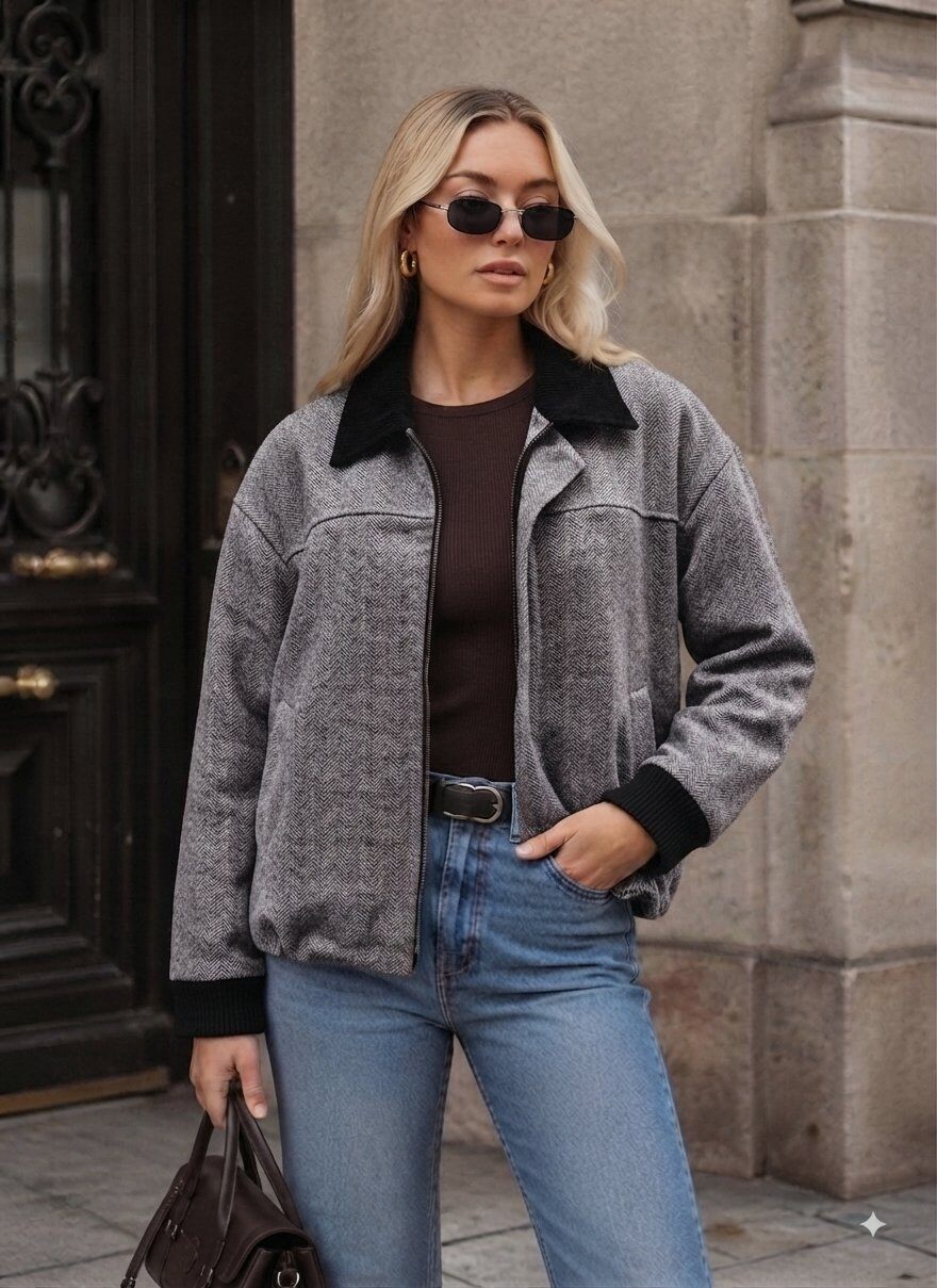 Wholesaler zuimi fashion - SHORT COAT WITH NOTCHED LAPEL