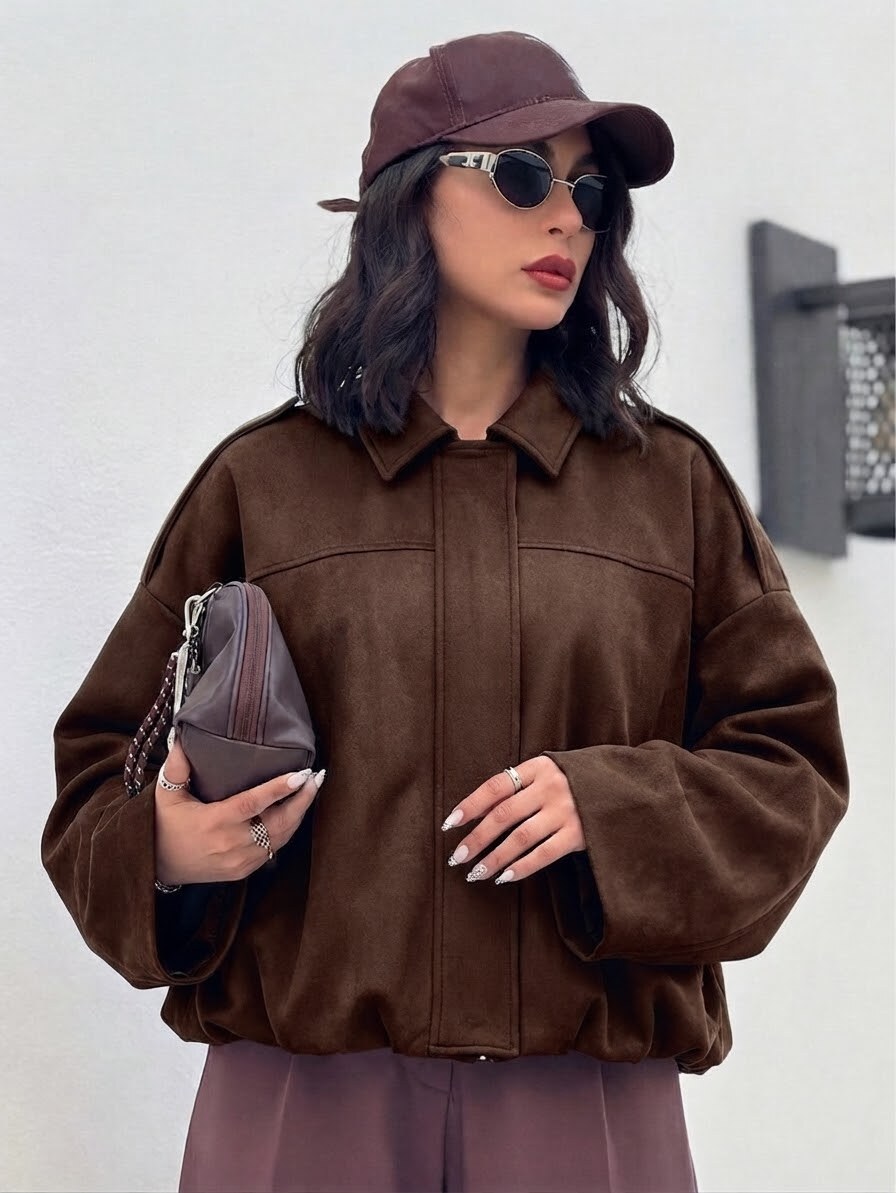 Grossista zuimi fashion - Giaccha scamosciata corta con cerniera