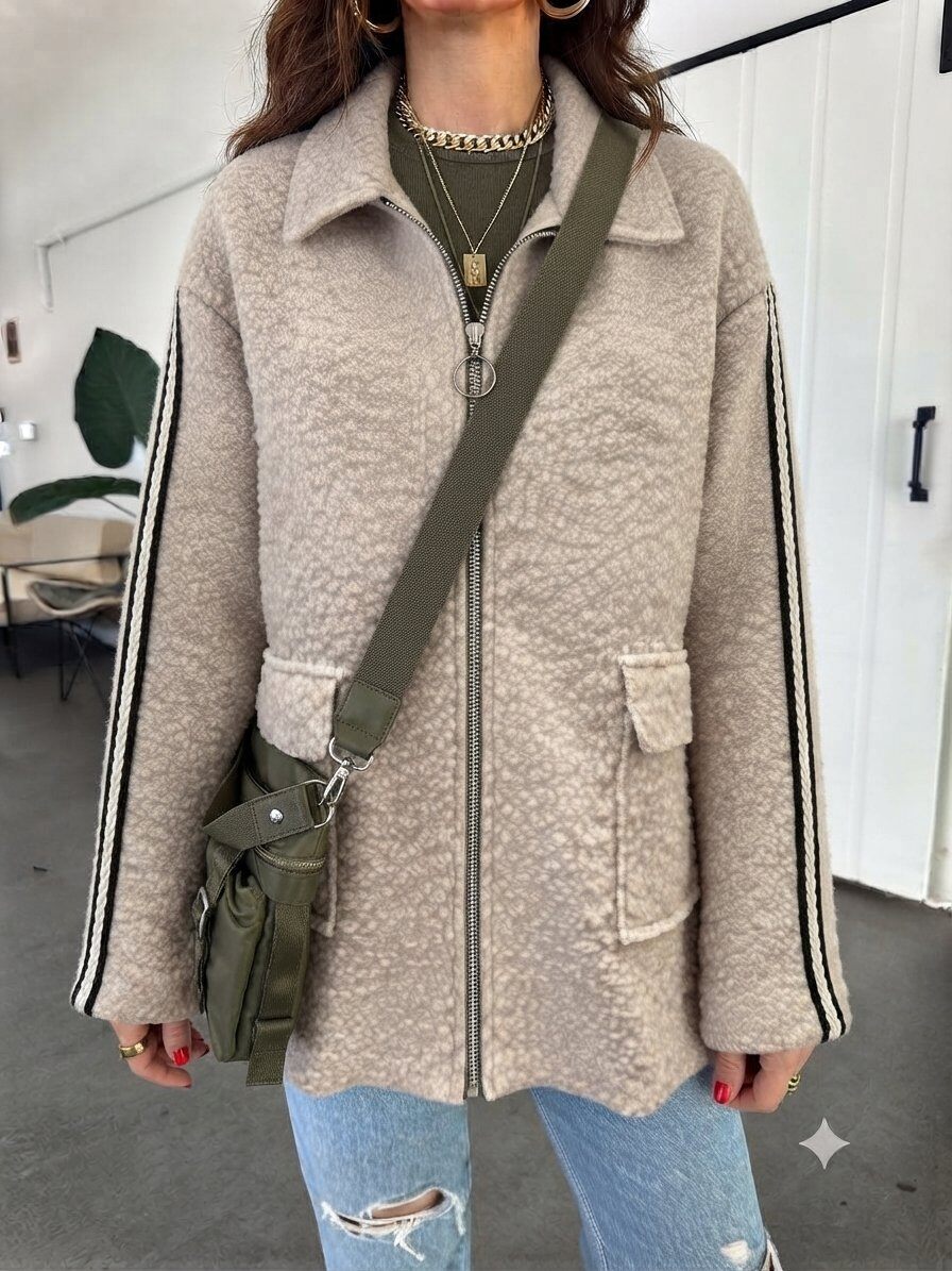 Grossiste zuimi fashion - Veste en peluche avec fermeture éclair