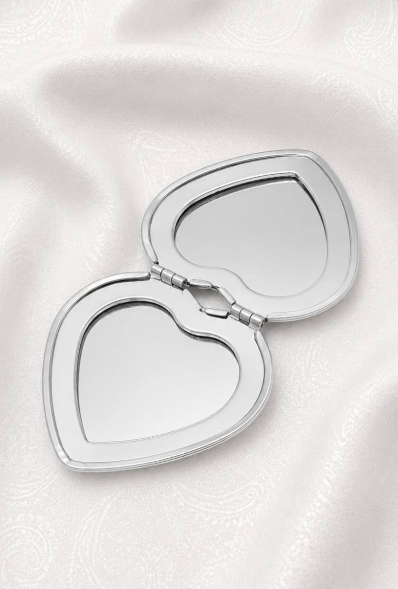 Grossiste Bijoussimo - Miroir double face coeur (Gravable)