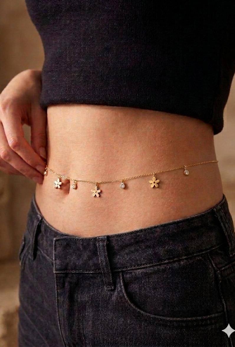 Grossiste Bijoussimo - Chaine de taille doré femme (80+22cm)