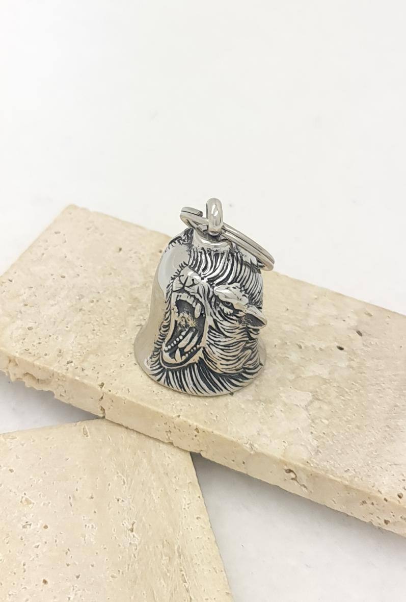 Wholesaler Bijoussimo - Steel bell keychain, wolf head design