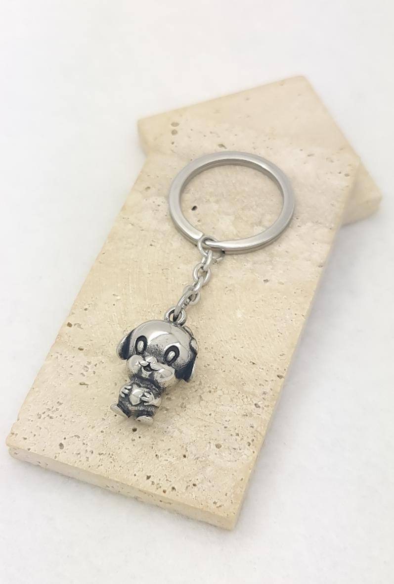 Wholesaler Bijoussimo - Steel keychain with dog pendant