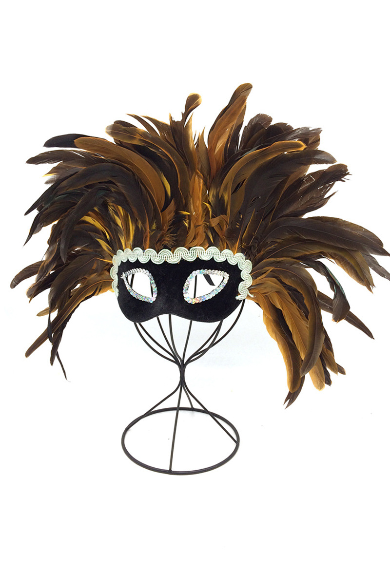 Grossista By Oceane - MASCHERA DI MASCHERA CON PIUMA SOPRA LA MASCHERA