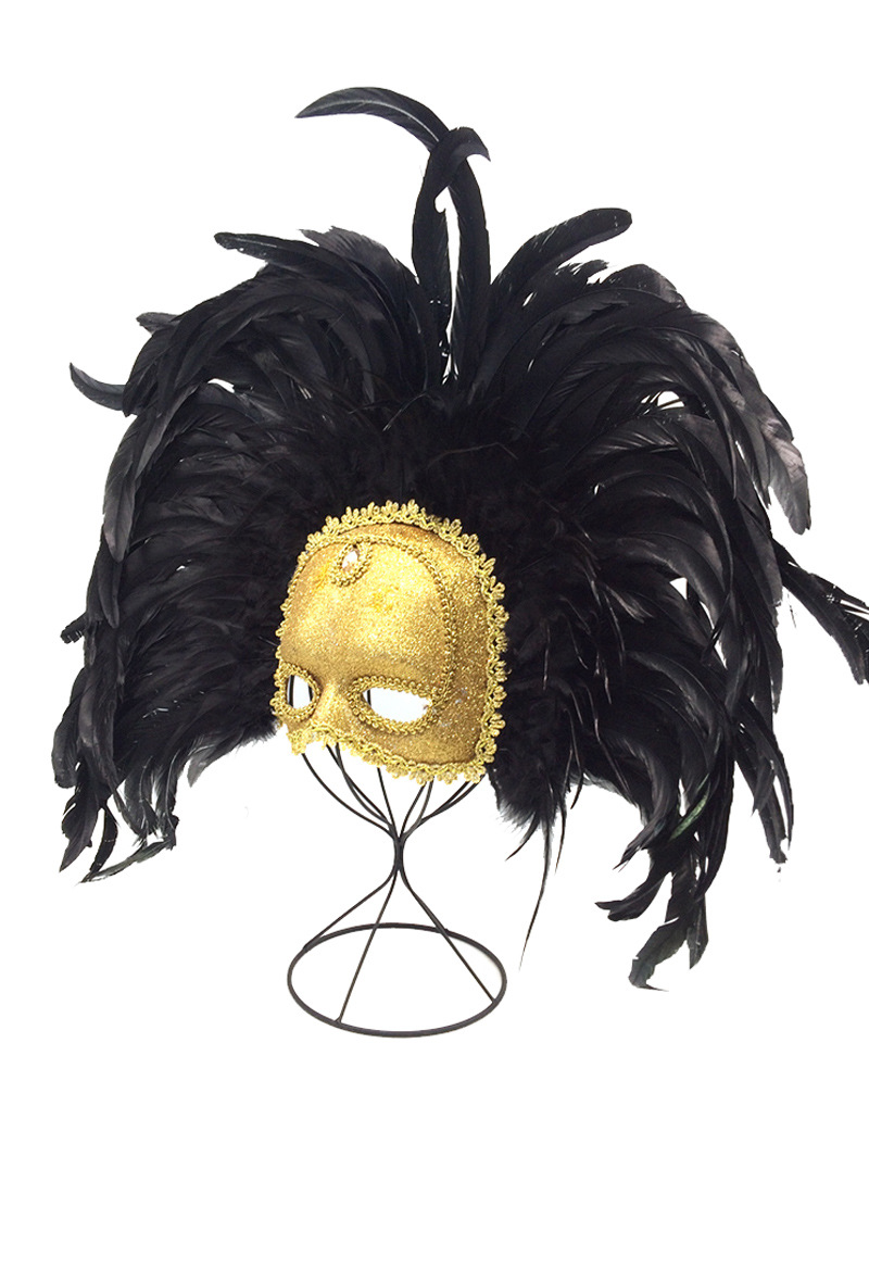 Grossista By Oceane - MASCHERA DI MASCHERA CON PIUME DI GRANDE VOLUME INTORNO ALLA MASCHERA