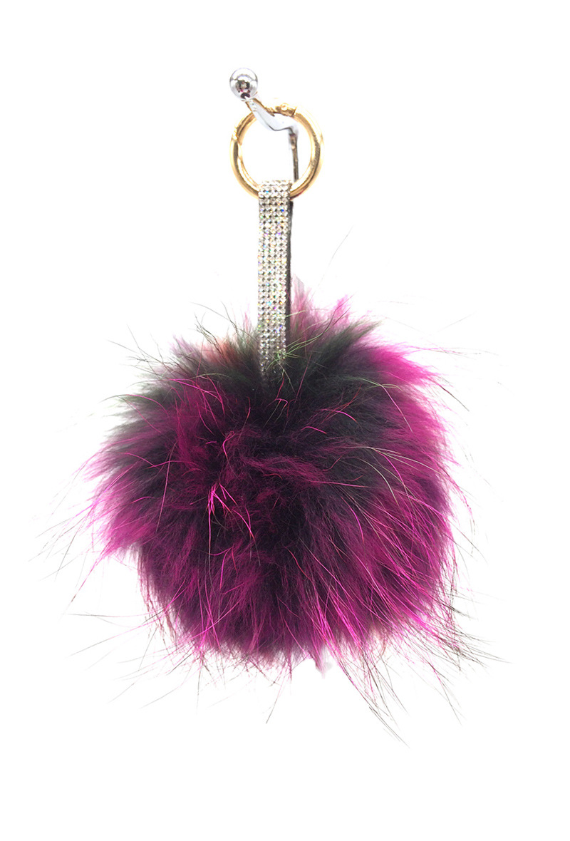 Grossista By Oceane - PORTACHIAVI / PORTA BORSA POMPOM IN PELLICCIA DI VOLPE E MARMOTTA