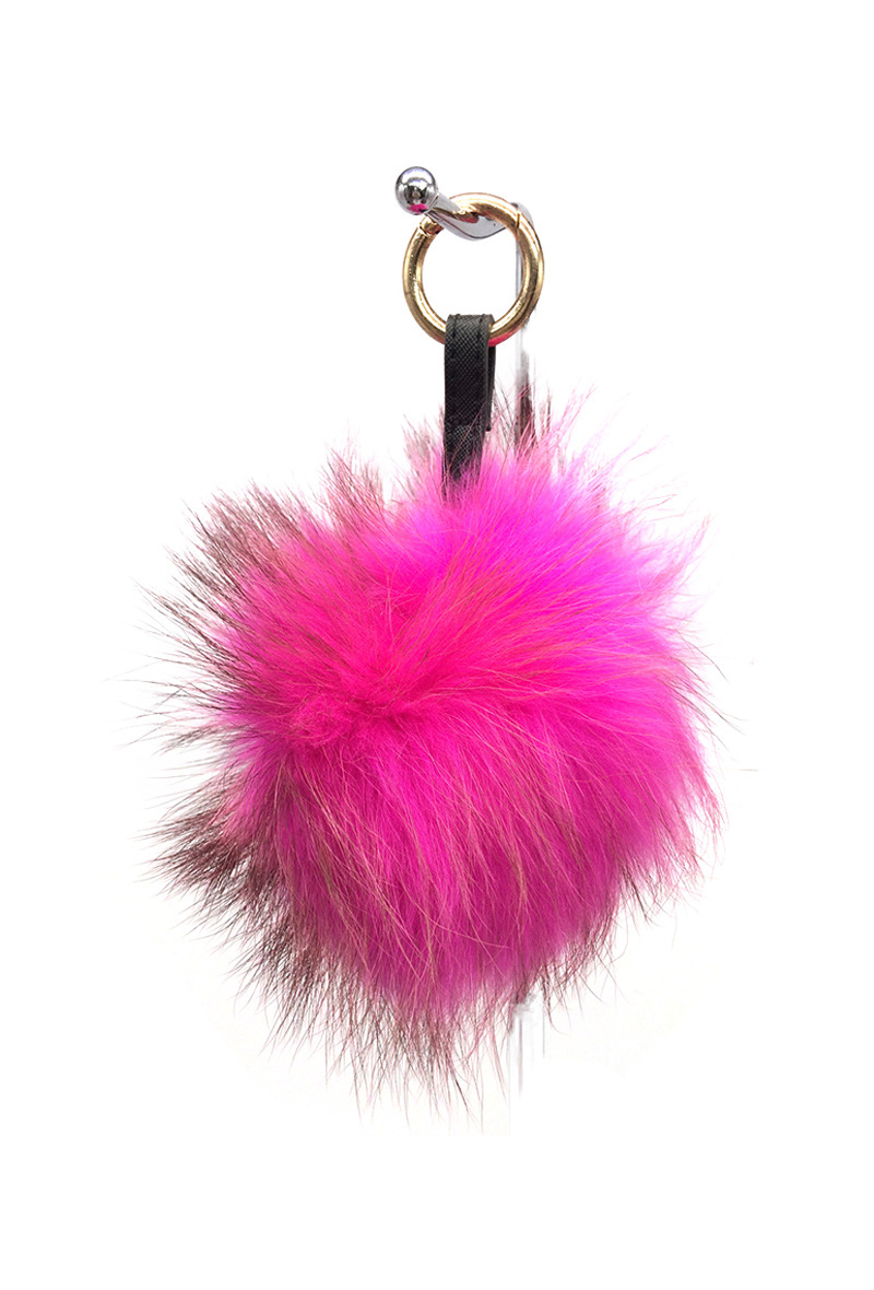 Grossista By Oceane - PORTACHIAVI / PORTA BORSA POMPOM IN PELLICCIA DI VOLPE E MARMOTTA