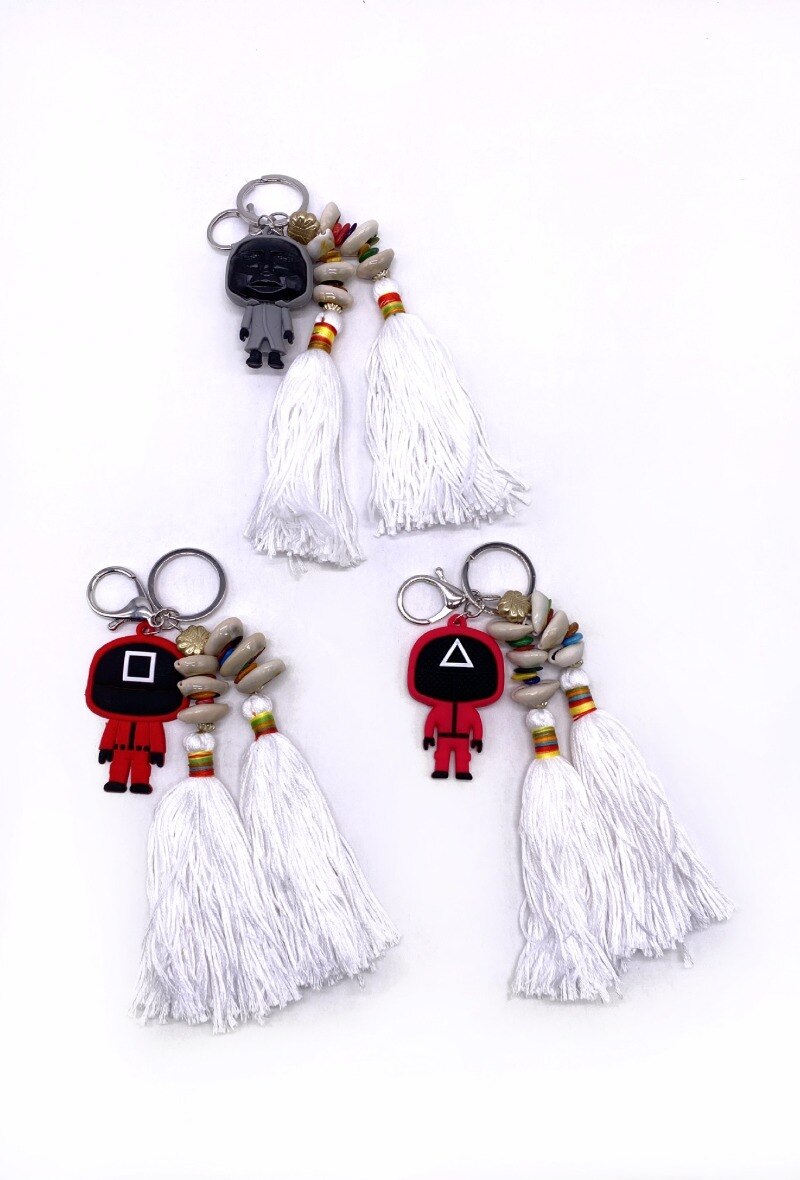 Wholesaler By Oceane - Character Key ring with white fringe