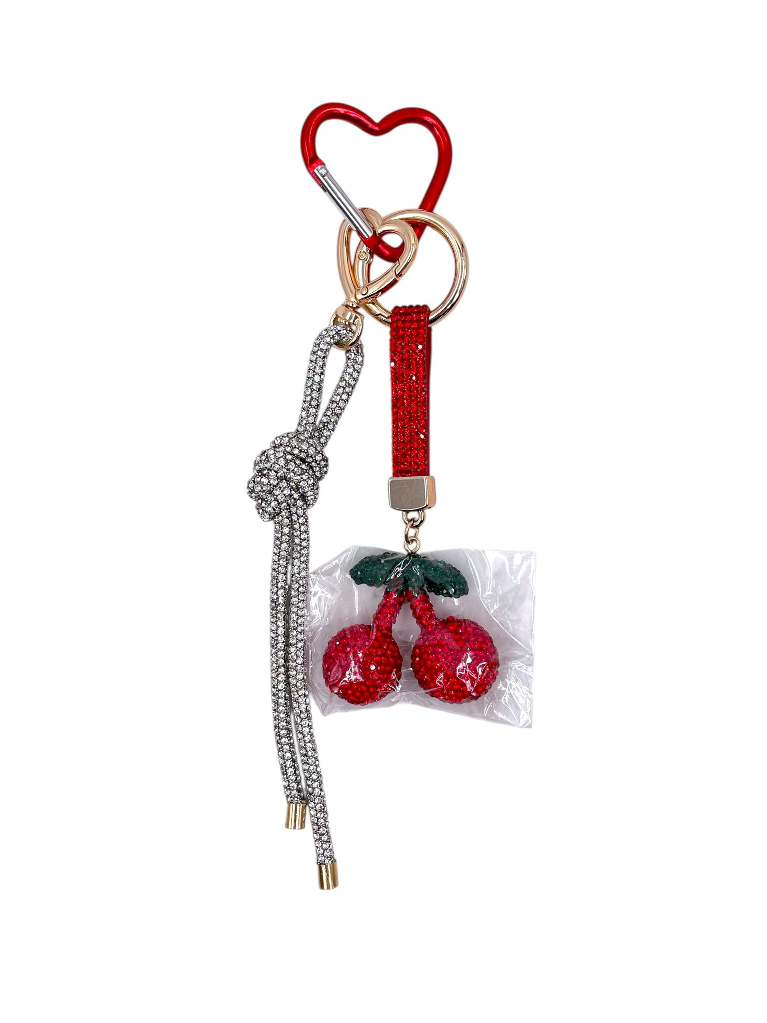 Wholesaler By Oceane - CHERRY RHINESTONE KEYCHAIN