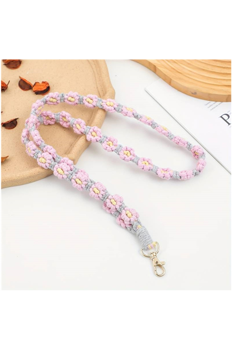 Wholesaler Ceramik - Hand Woven Flower Phone Lanyard, For Bag, Card Keychain,