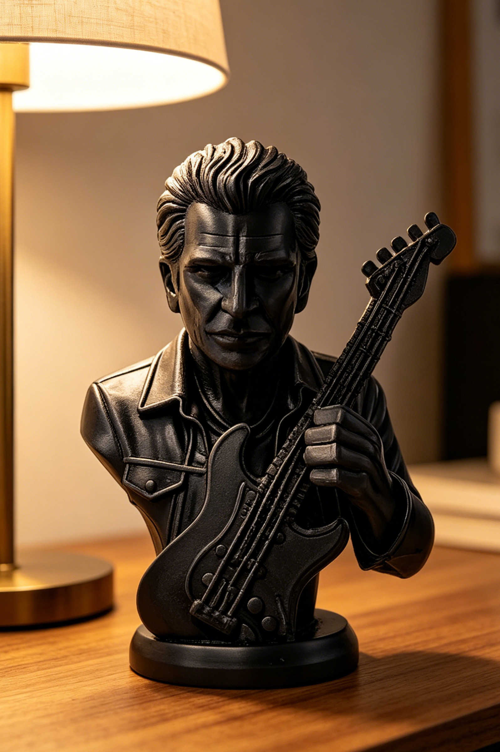 Wholesaler Ceramik - Add a rock and artistic touch to your decor with this stunning 3D-printed statue of a guitarist. - 20cm * 18cm