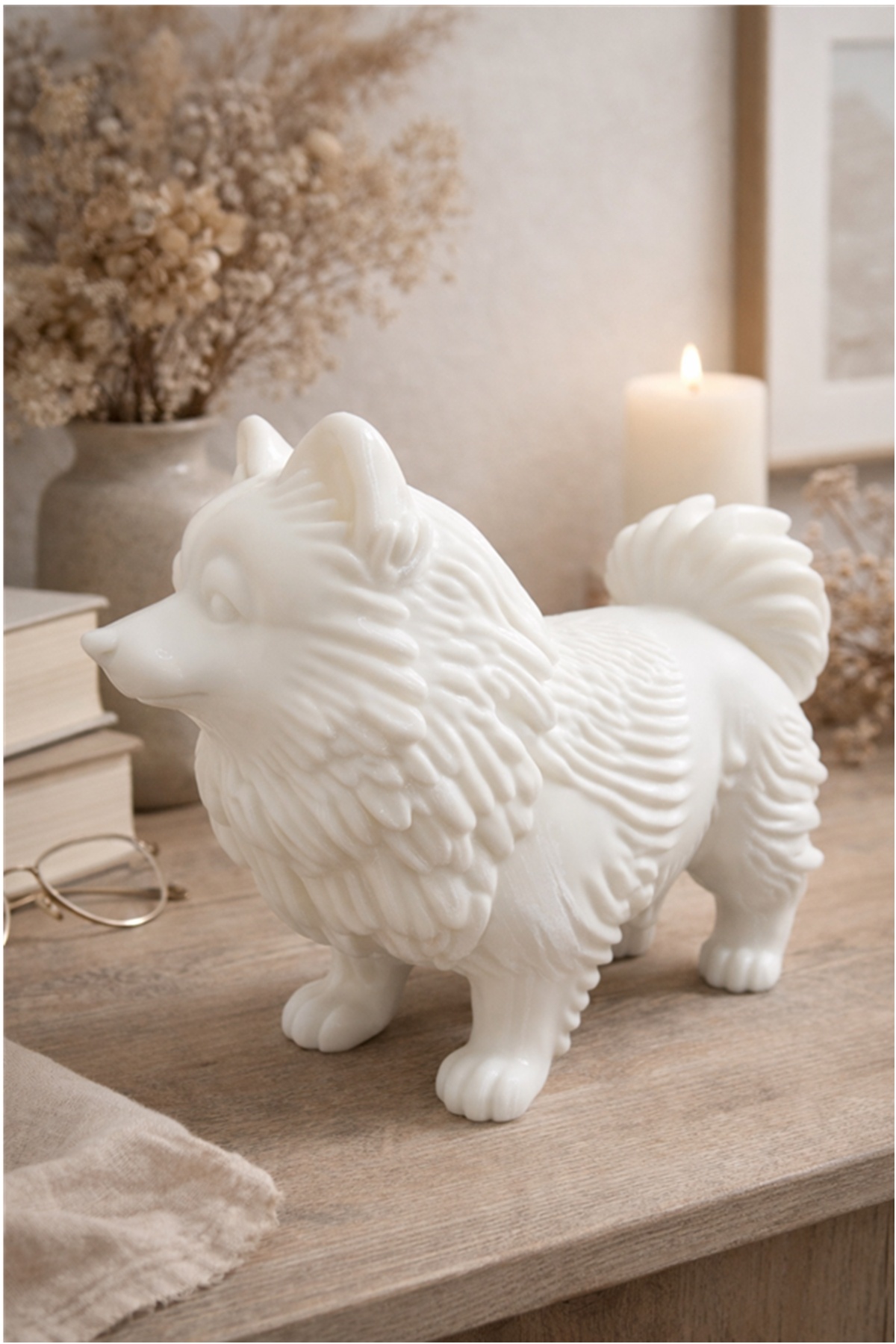 Grossista Ceramik - Statua Decorativa Cane in Stampa 3D – Figurina Stile Spitz/Pomerania