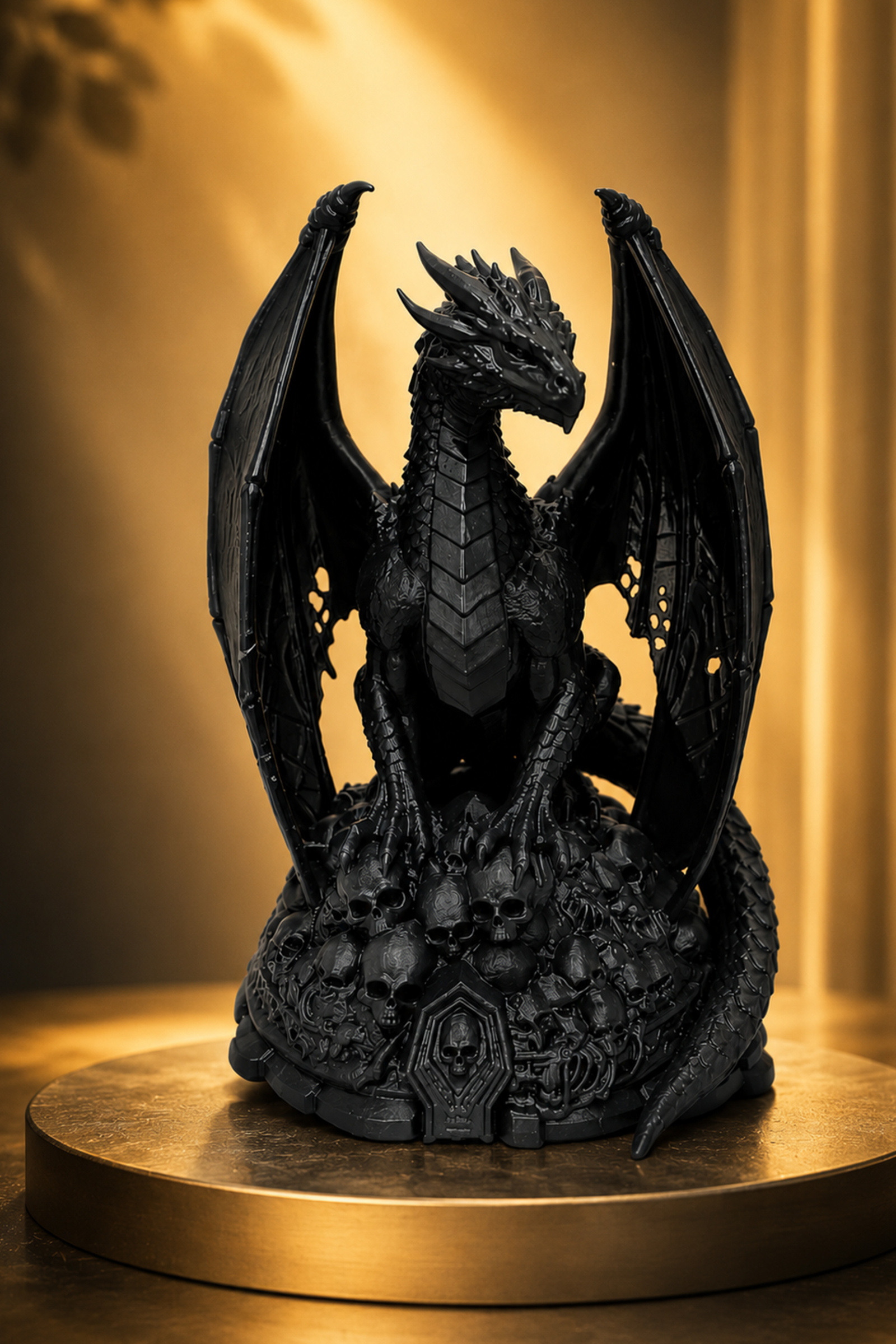 Mayorista Ceramik - Dragón Negro Gótico – Estatua Decorativa Impresa en 3D - 20cm