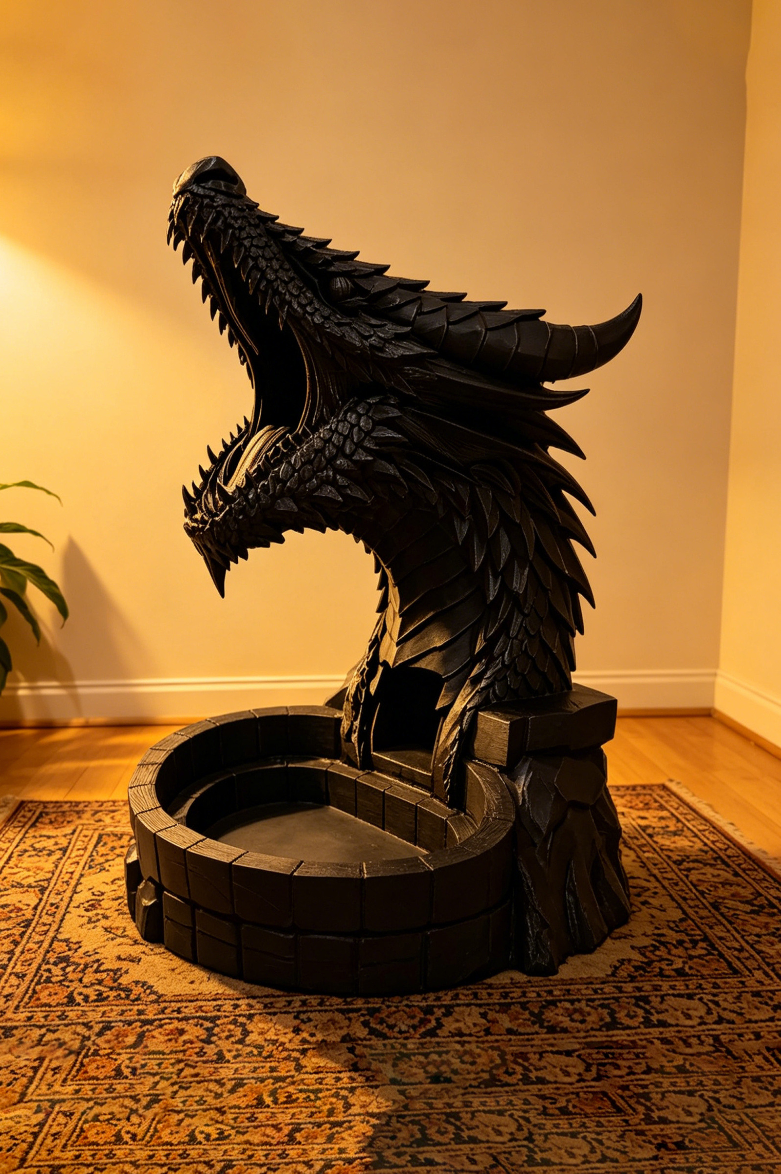 Grossista Ceramik - Fontana Drago – Stampa 3D Artigianale - 19.3 * 15.5 * 15 cm - colore a scelta