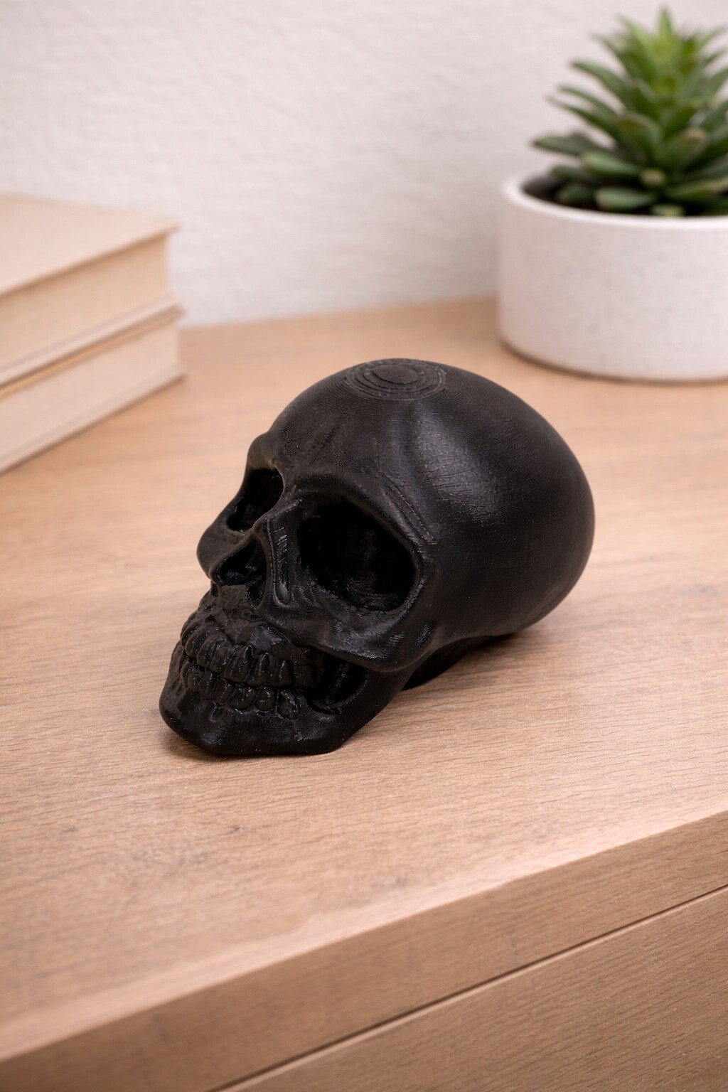 Grossista Ceramik - Teschio Decorativo Stampato in 3D – Decorazione Gotica – 10 × 6 cm – Figurina Teschio