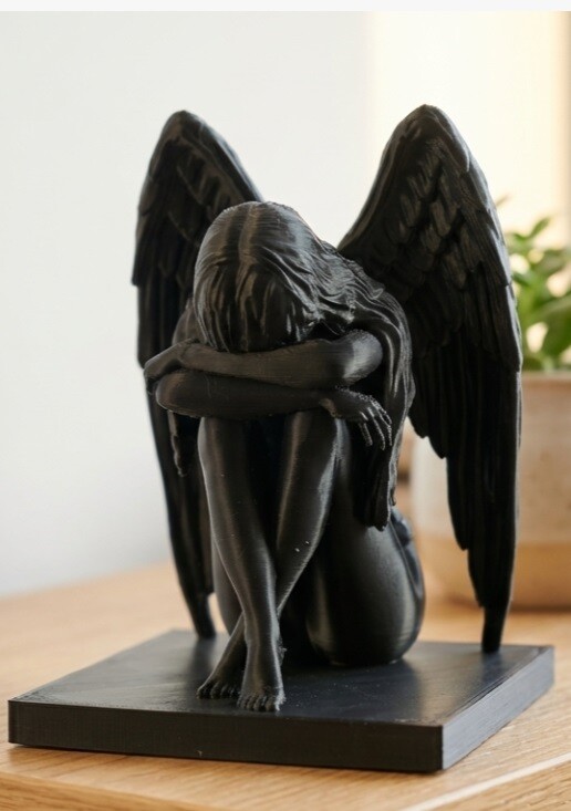 Wholesaler Ceramik - Winged Angel Statue – 3D Printed Decoration – Height 15 cm
