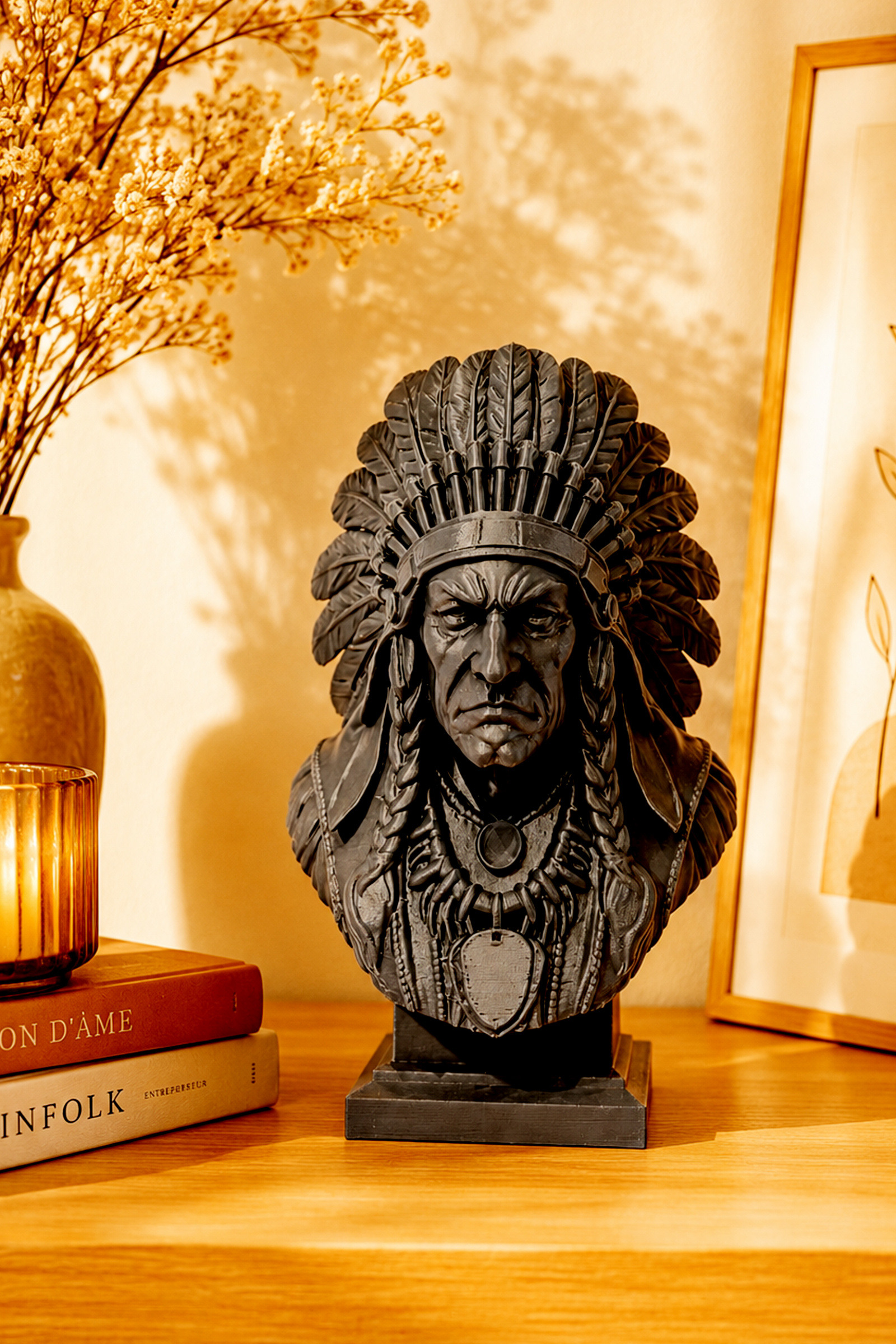 Grossista Ceramik - Stampa 3D - Scultura Busto Indiano – 19 cm